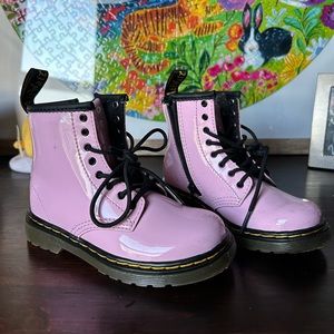 Dr. Martens Toddler Combat Boots, Light Pink, Size 9
